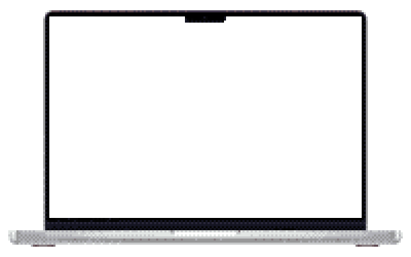 A MacBook showing the same dithered sky as above